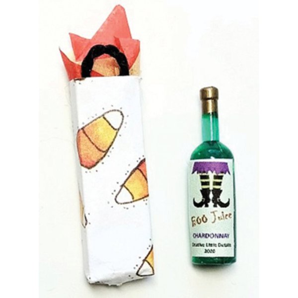 CLD702 Halloween Wine Gift for Dollhouse Miniature