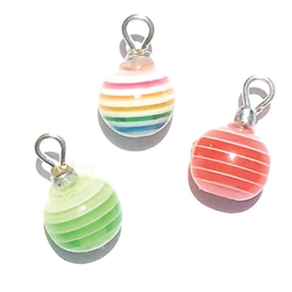 CLD2112 Striped Ornament for Dollhouse Miniature - 3 Piece