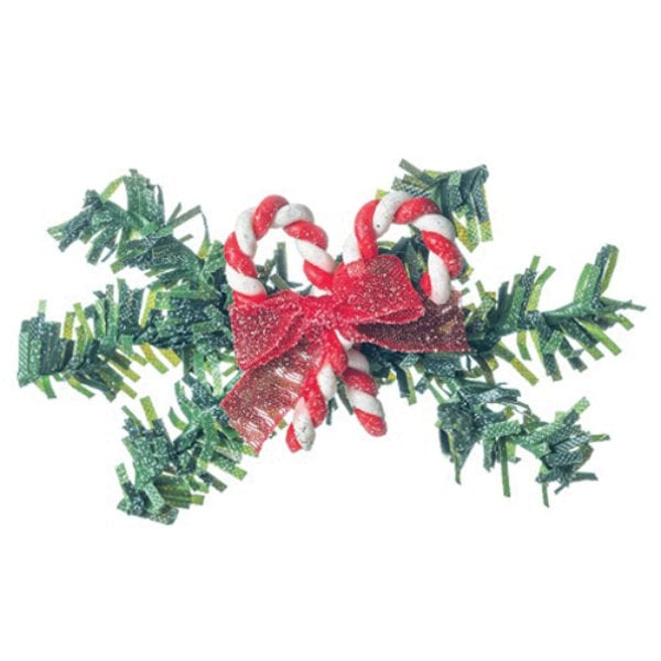 CLD706 Candy Cane Swag for Dollhouse Miniature