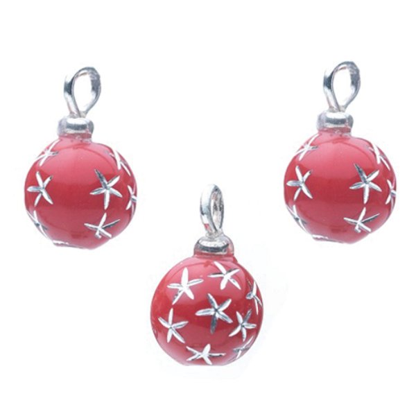 CLD2116 Red Starburst Ornaments for Dollhouse Miniature - Pack of 3