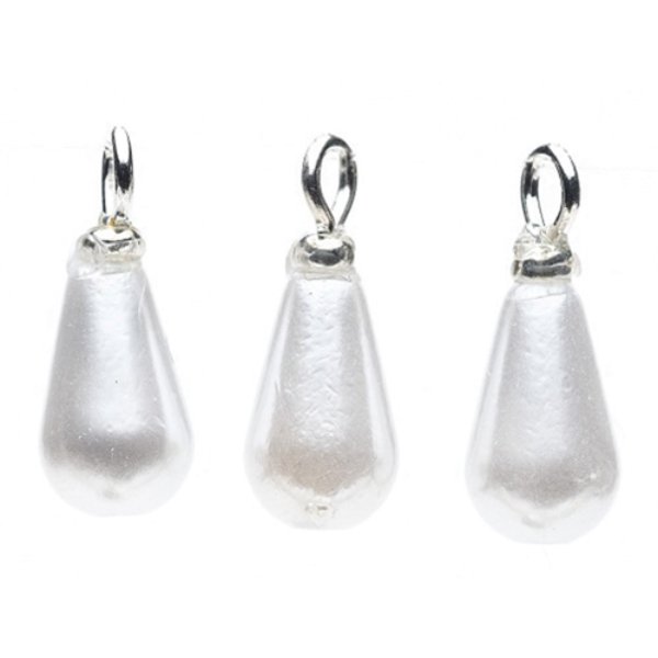 CLD2140 White Drop Ornament for Dollhouse Miniature - Pack of 3