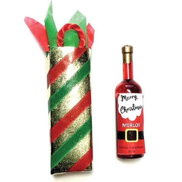 CLD704 Christmas Wine Gift for Dollhouse Miniature