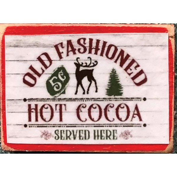 CLD928 Decor Board Sign for Dollhouse Miniature - Hot Cocoa