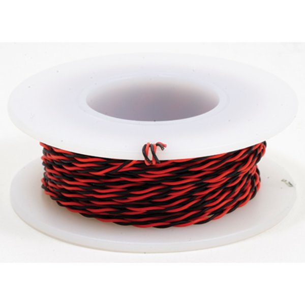 CRS727-3 30 ft. Kynar Twisted Wire for Dollhouse Miniature - Red & Black