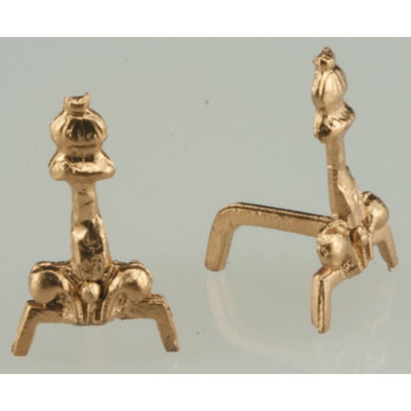 ISLX185 Fireplace Andirons for Dollhouse Miniature - Gold