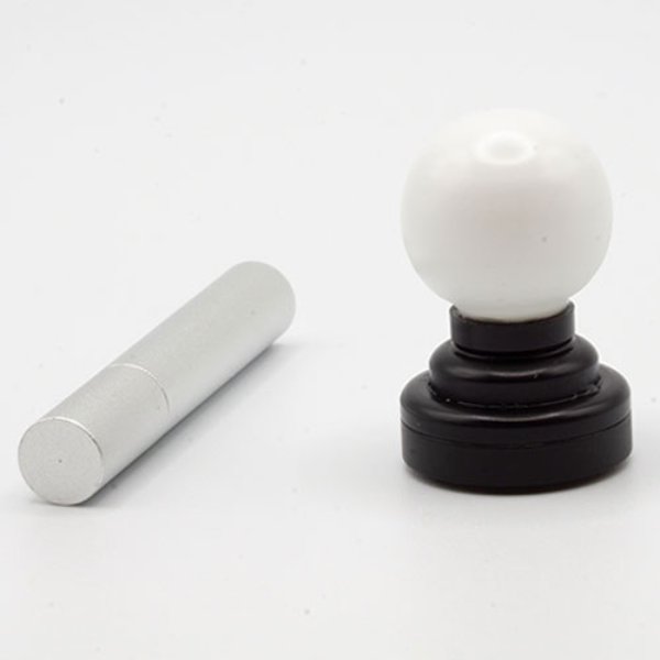 MH54006BK 3V LED Ceiling Lamp with Round White Globe with Wand for Dollhouse Miniature - Black - CR1632 Battery Included