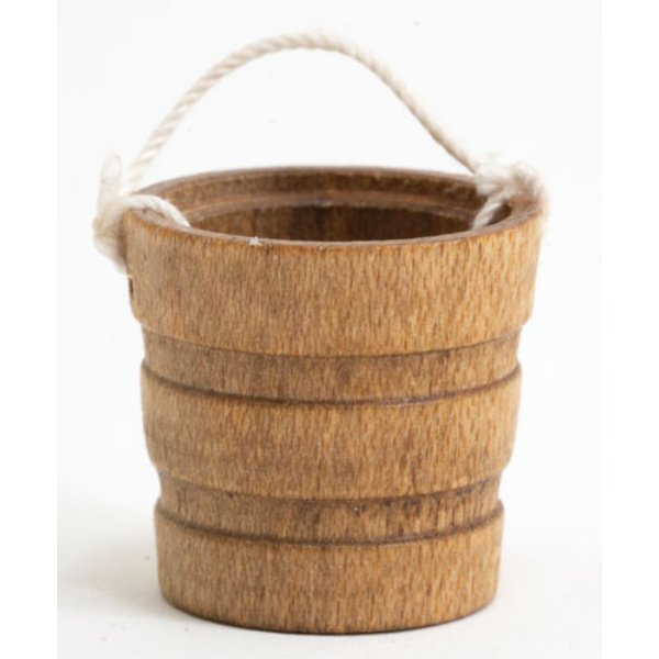 ISL08061 Wooden Bucket for Dollhouse Miniature