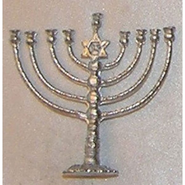 ISL2501 Silver Large Menorah for Dollhouse Miniature