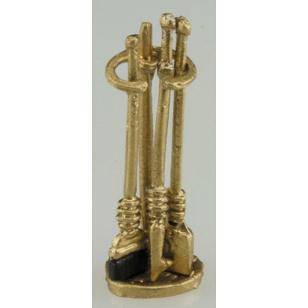 ISLX184 Fireplace Set for Dollhouse Miniature - Gold