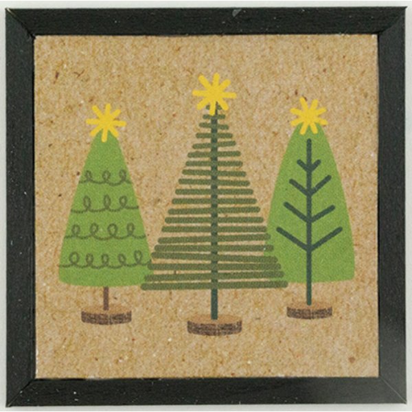 KCMXM22 Christmas Trees Picture for Dollhouse Miniature