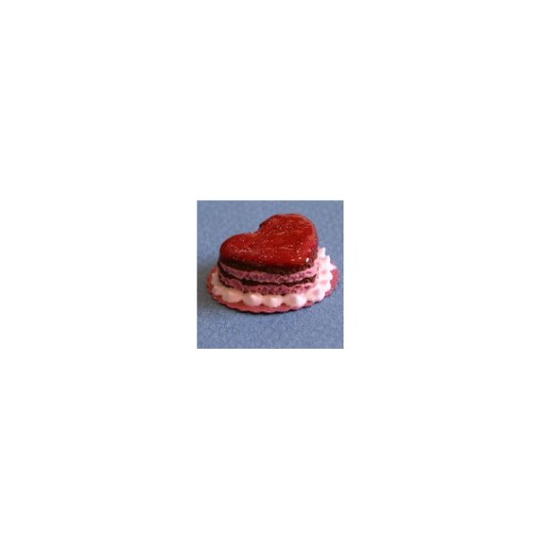 RND21 Valentine Cake for Dollhouse Miniatures - Red