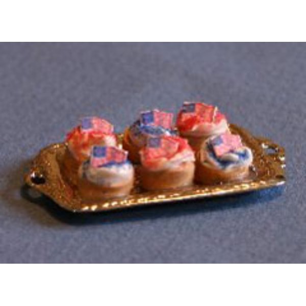 RND43 Cupcakes for Dollhouse Miniature - Patriotic