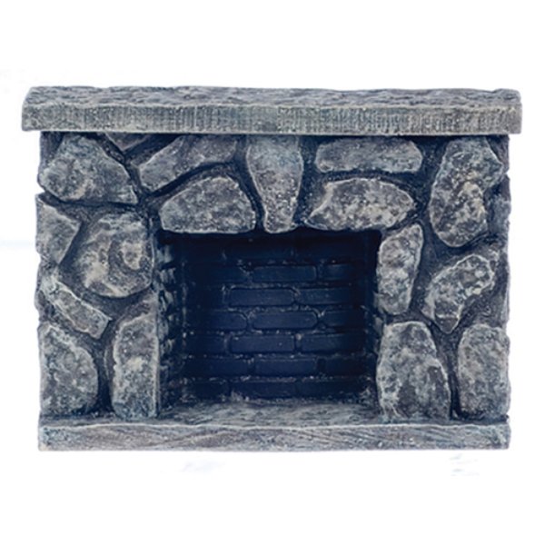 AZYM0804 Fieldstone Fireplace for Dollhouse Miniature
