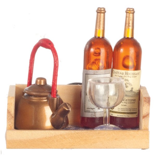 AZG8234 Wine Bottles Plus Set for Dollhouse Miniature - 5 Piece