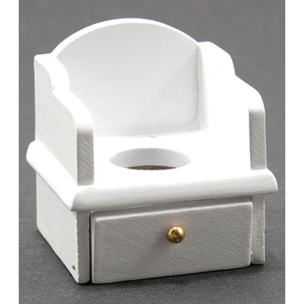 CLA01225 Potty Chair for Dollhouse Miniature - White