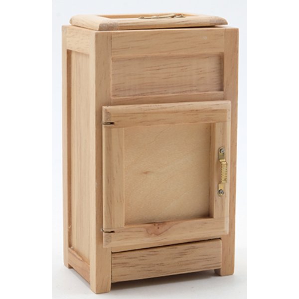 CLA02686 Ice Box with Drip Pan for Dollhouse Miniature - Oak