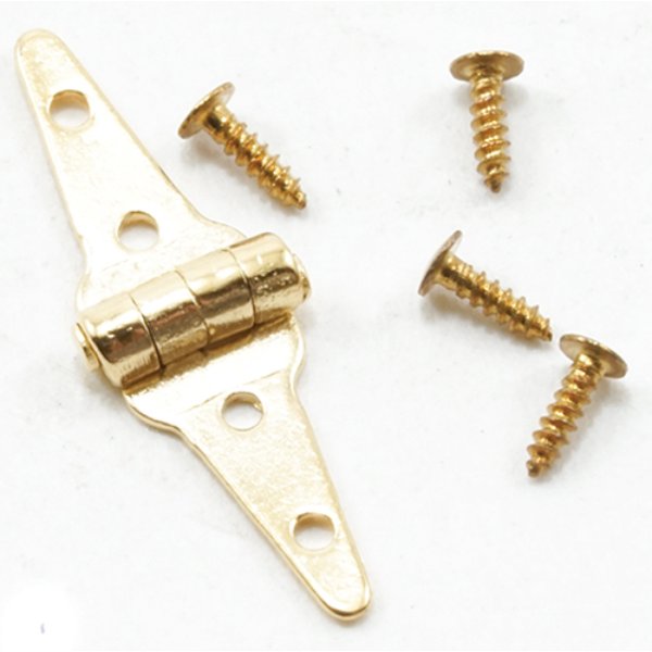 CLA05542 Brass Triangle Hinges for Dollhouse Miniature - Pack of 4