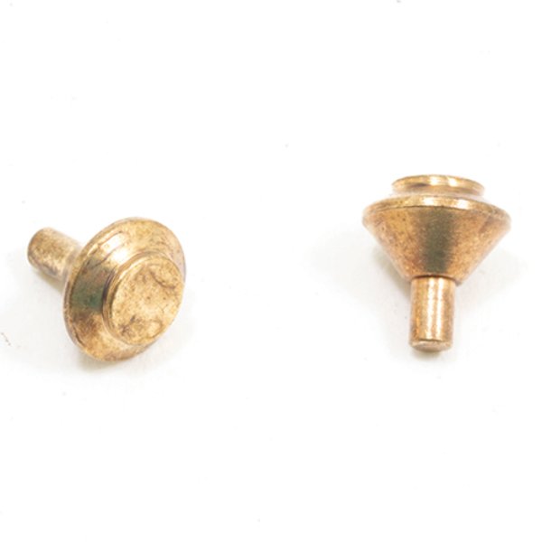 CLA05554 Round Cabinet Pulls for Dollhouse Miniature - Brass Gold Plated - Pack of 6
