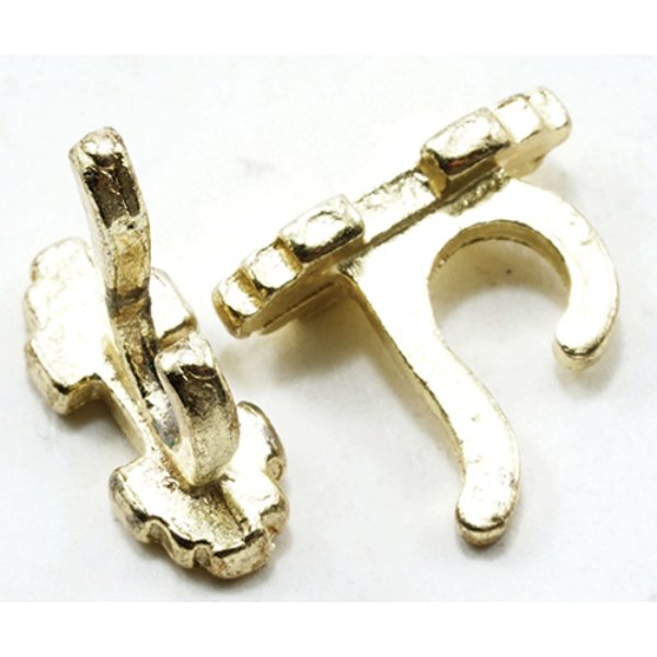 CLA05703 Wall Hooks for Dollhouse Miniature - Brass - Pack of 4