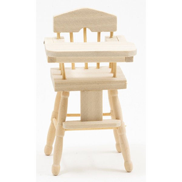 CLA08614 High Chair for Dollhouse Miniature - Unfinished