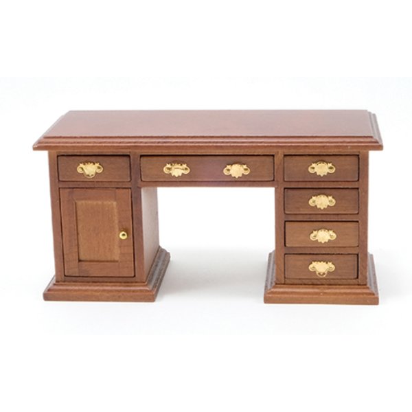 CLA10118 5 in. Desk for Dollhouse Miniature - Walnut