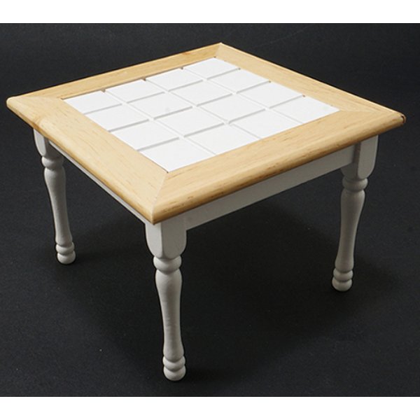CLA10218 Table for Dollhouse Miniature - Oak & White