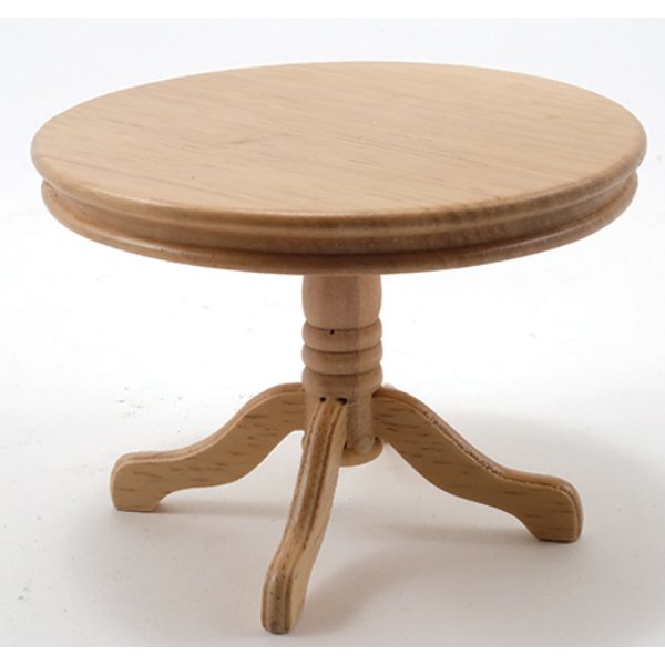 CLA10229 Round Pedestal Table for Dollhouse Miniature - Oak