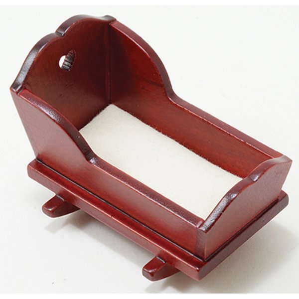 CLA10453 Cradle for Dollhouse Miniature - Mahogany