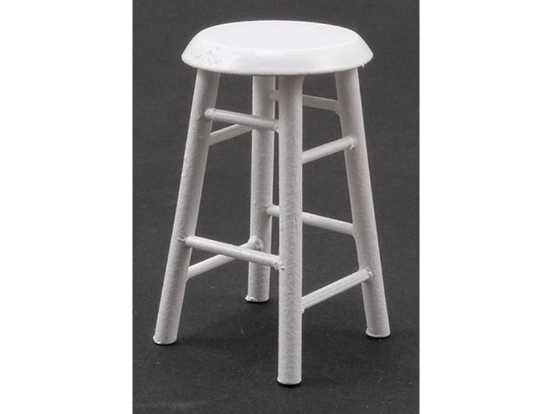 CLA10591 2 in. Bar Stool for Dollhouse Miniature, White