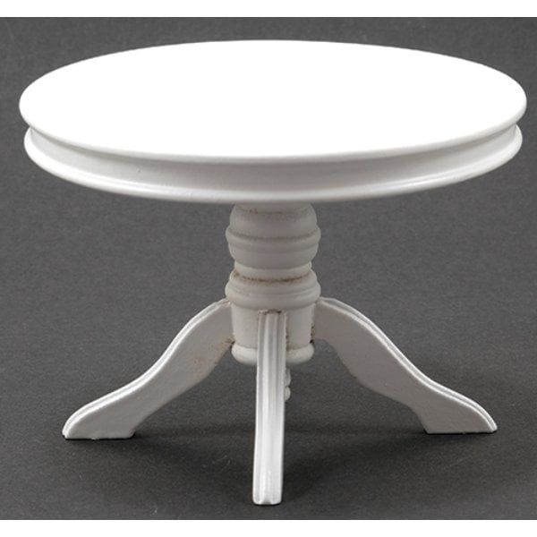 CLA10776 Round Pedestal Table for Dollhouse Miniature - White
