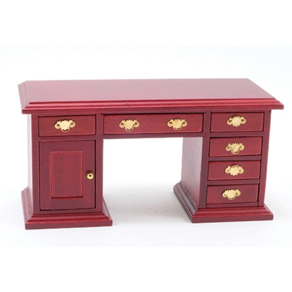CLA10800 5 in. Desk for Dollhouse Miniature - Mahogany