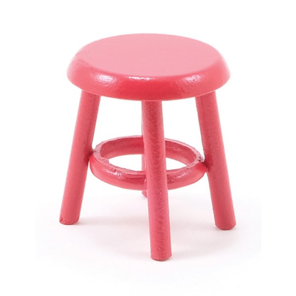 CLA10901 1.5 in. Stool for Dollhouse Miniature - Red