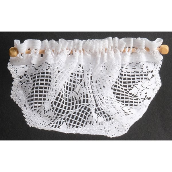 BB53700 Country Crocheted Top Valance for Dollhouse Miniature - White