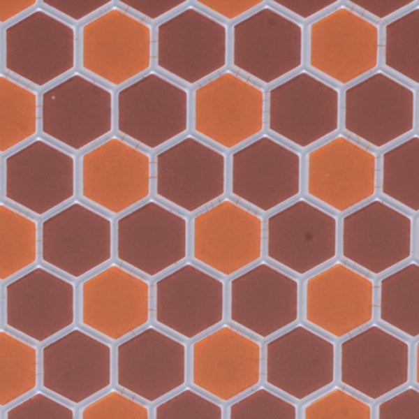 FF60693 0.37 in. Hexagons Floor Tile for Dollhouse Miniature - Dark & Light Terra Cotta - 11 x 15.5 in.