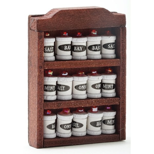 IM65211 Spice Rack with Spices for Dollhouse Miniature