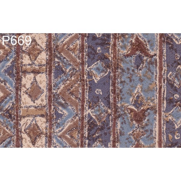 BH669 Prepasted Wallpaper for Dollhouse Miniature - Blues Graphic Stripe - 3 Piece