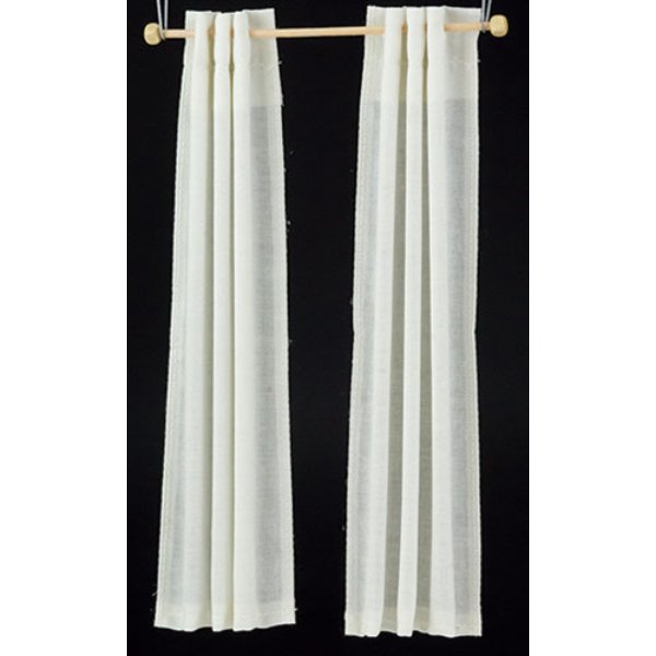 BB90018 White Modern Tab Curtain for Dollhouse Miniature