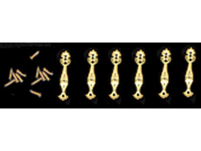 BLD119 Victorian Oak Hand Pull for Dollhouse Miniature - 6 Piece