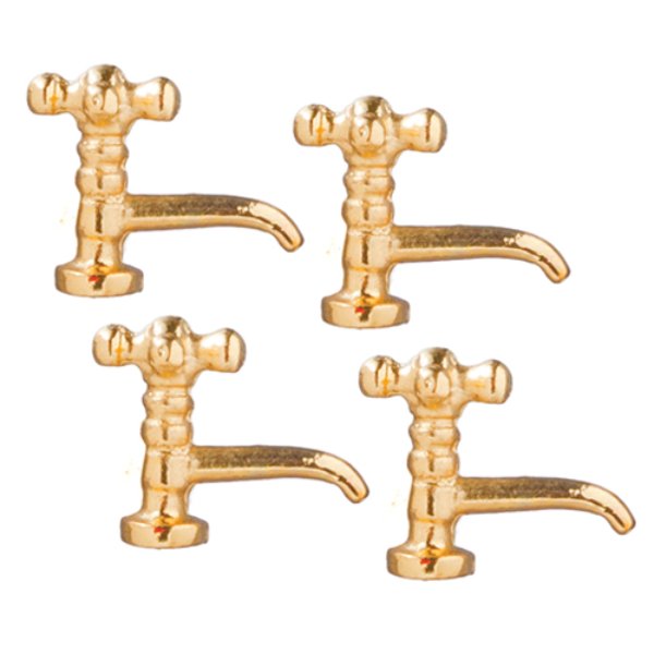 AZS1209 4 Piece Spigots for Dollhouse Miniature - Brass