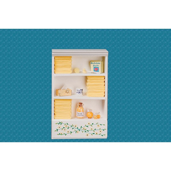 AZSH0005 Large Bath Cabinet for Dollhouse Miniatures - Yellow