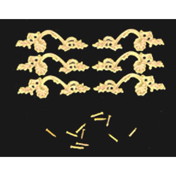 BLD126 Large French Drawer Pull for Dollhouse Miniature - 6 Piece
