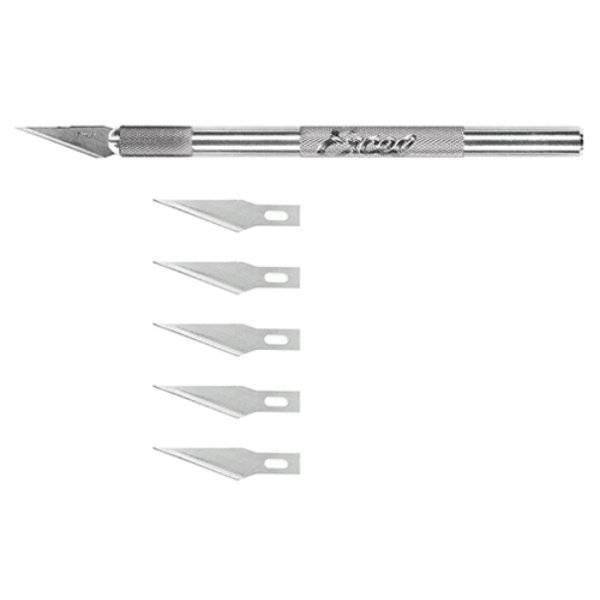 EXL15001 K-1 Light Duty Knife with Safety Cap with No.11 Blade & 5 Additional Blades for Dollhouse Miniature