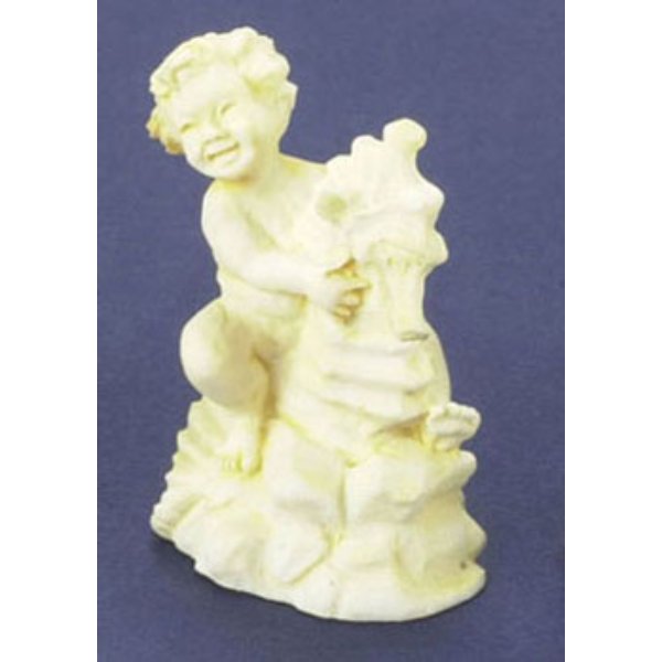 FCA1498IV Boy on Seahorse for Dollhouse Miniature - Ivory