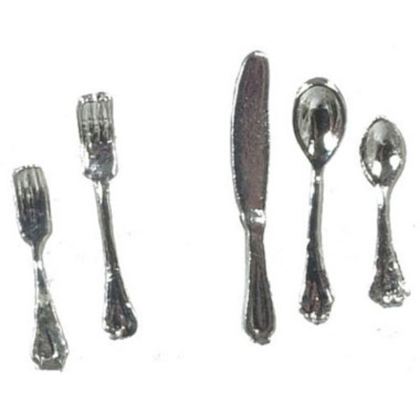FCA2410 Silverware Set for Dollhouse Miniature - 5 Piece