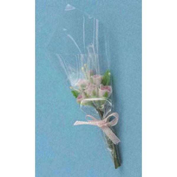 FCAB8004PK 6 Roses Bouquet for Dollhouse Miniature - Pink