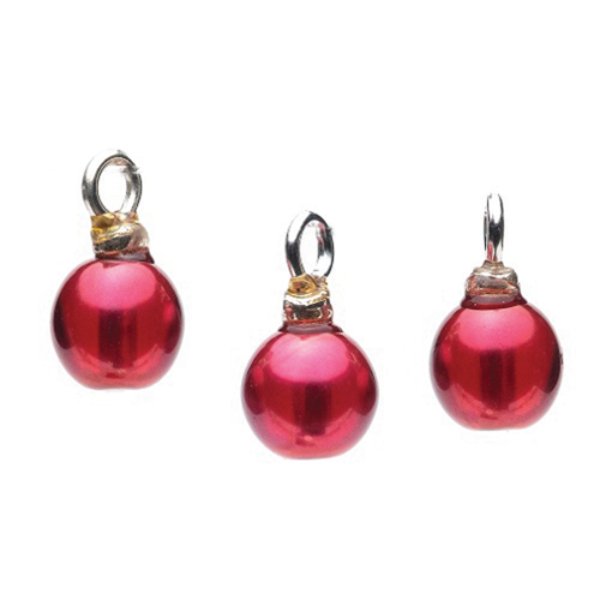 CLD207 Red Pearl Ornaments for Dollhouse Miniature - 3 Piece