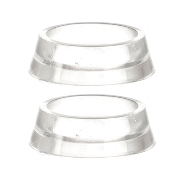 FR11025 Large Pet Dishes for Dollhouse Miniature - Clear - 2 Piece