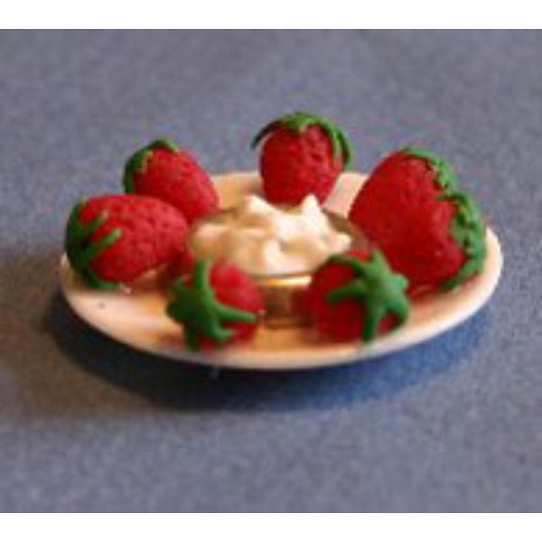RND102 Strawberries N Cream for Dollhouse Miniature