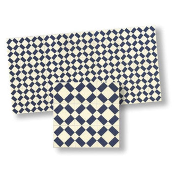 WM34107 Mosaic Blue Floor Tiles for Dollhouse Miniatures