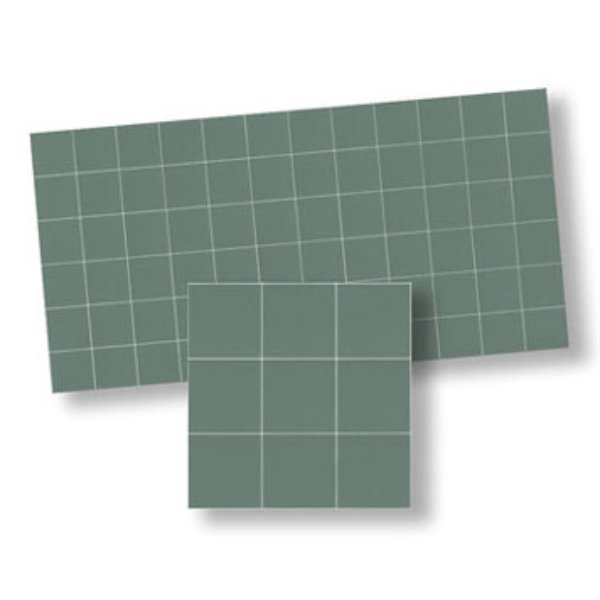 WM34155 Victorian Floor Mosaic Tile for Dollhouse Miniatures - Teal Green
